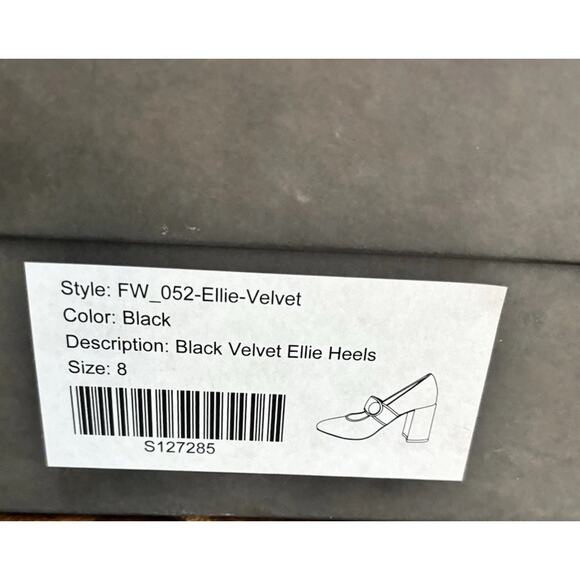 Tuckernuck Velvet Ellie Block Maryjane Heel black Size 8 - Picture 16 of 16